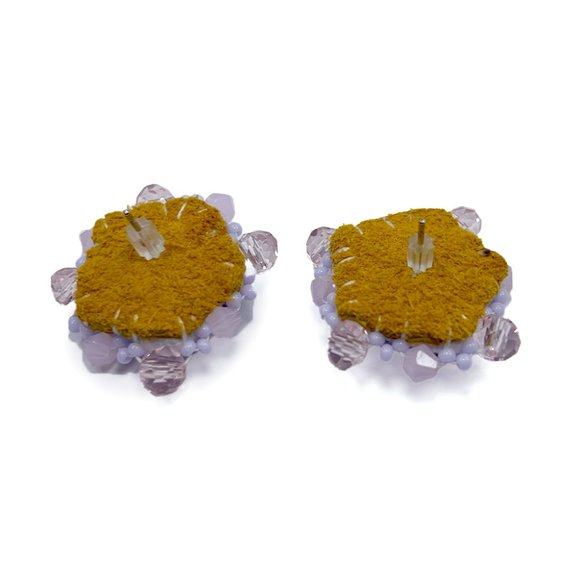 Handmade Purple Star Bead Earrings 💜 - Picture 2 of 2